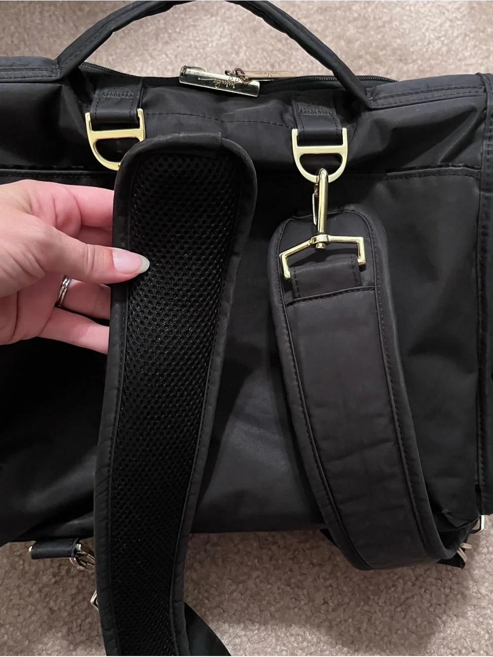 JuJuBe Diaper Bag Backpack with Gold Hardware